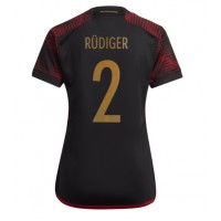 Echipament fotbal Germania Antonio Rudiger #2 Tricou Deplasare Mondial 2022 pentru femei maneca scurta